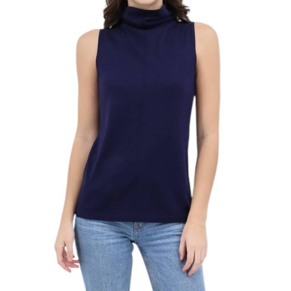 NEW KINROSS seamed funnel tank in navy